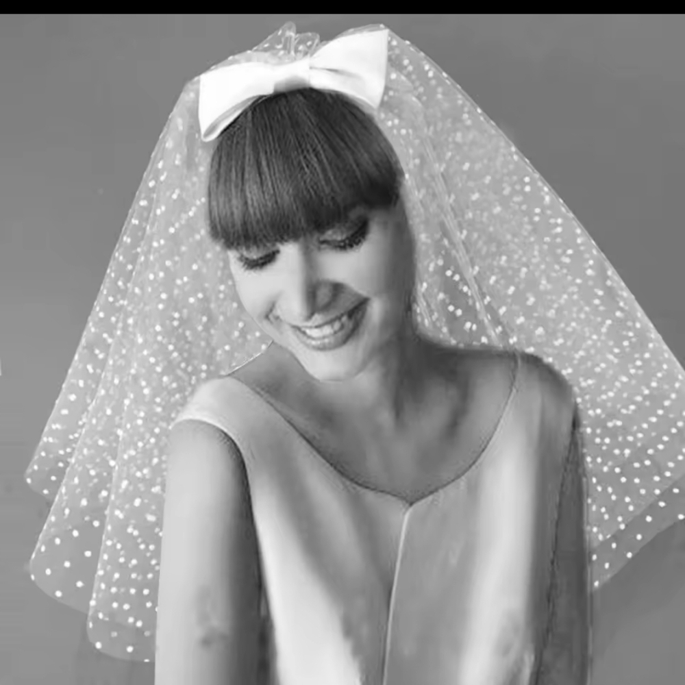 Elegant White Bow Veil